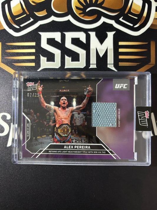 ALEX PEREIRA EVENT USED Matt Relic /25 2024 Topps Now UFC 300