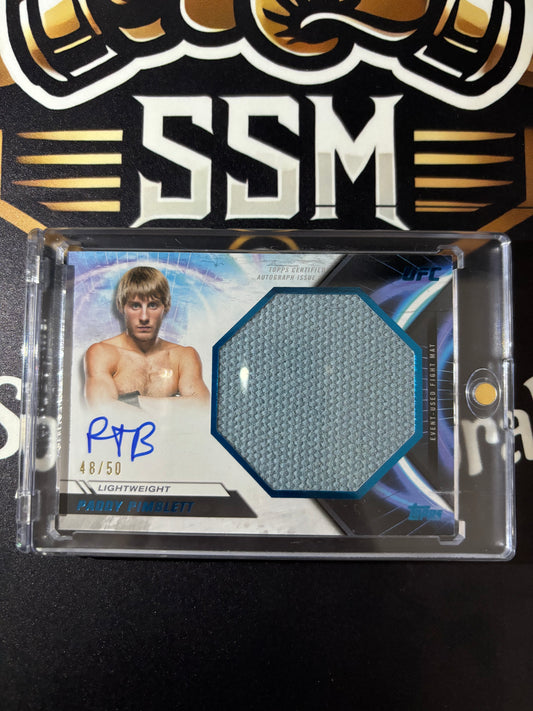 Paddy Pimblett Jumbo Fight Mat Relic Blue Auto /50 Topps UFC Knockout 2024
