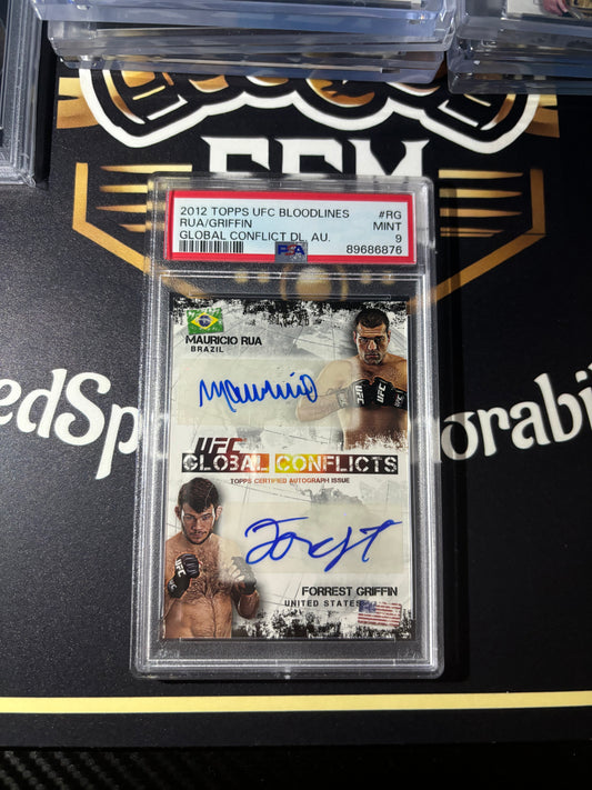 Dual auto /25 Forest Griffin Mauricio Rua PSA 9 2012 Global Conflict